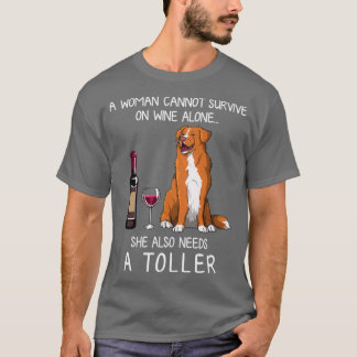 Toller and wine Funny dog T-Shirt