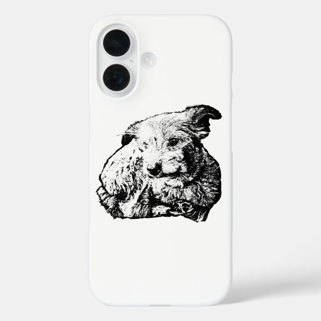 Toller Mix Lying Dog Black And White Phone Case (Back)