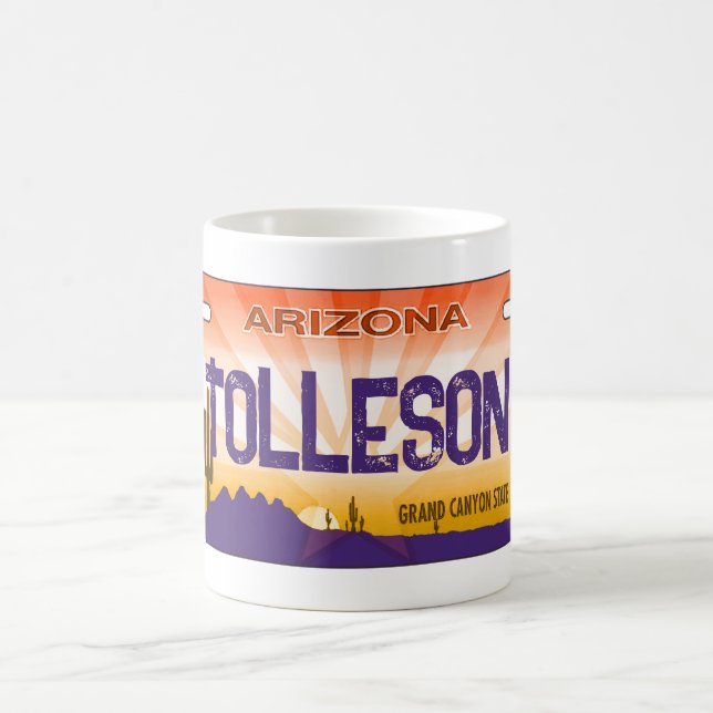 Tolleson Arizona flag license plate mug (Center)
