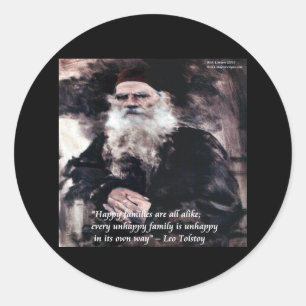 Tolstoy Anna Karenina Happy Families Alike Quote Classic Round Sticker