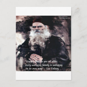 Tolstoy Anna Karenina Happy Families Alike Quote Postcard