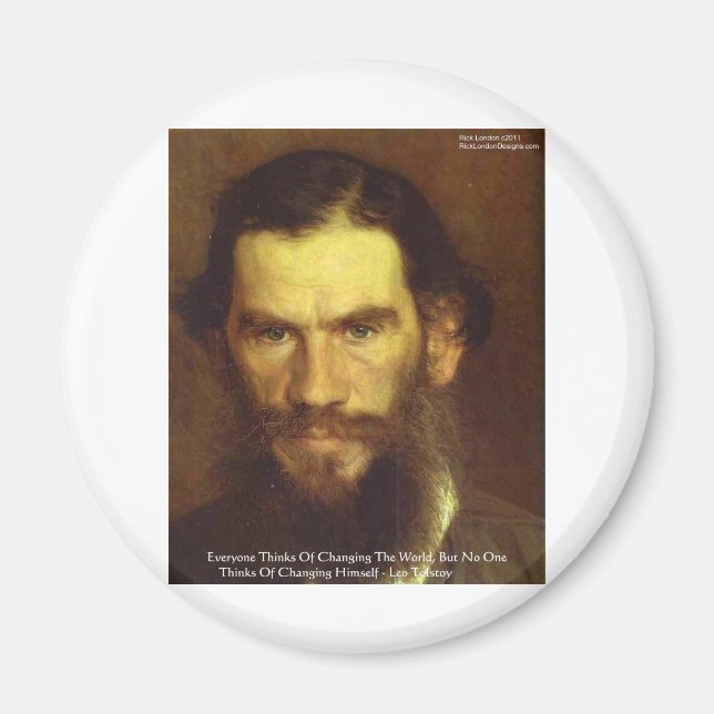 Tolstoy "Change Yourself" Wisdom Quote Gifts & Tee Magnet (Front)