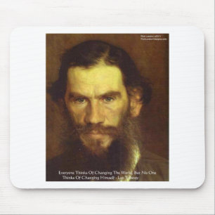 Tolstoy "Change Yourself" Wisdom Quote Gifts & Tee Mouse Pad