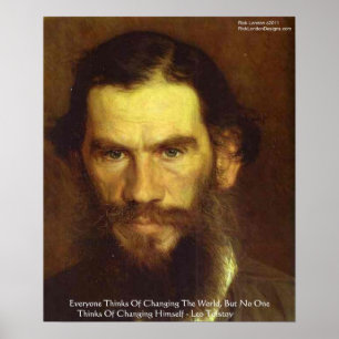 Tolstoy "Change Yourself" Wisdom Quote Poster