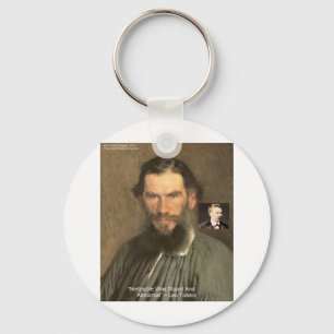 Tolstoy "Nietzsche = Stupid" Quote Gifts Tees Etc Key Ring