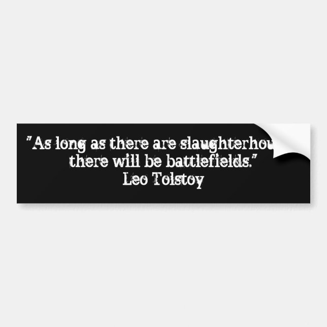Tolstoy Vegetarian Quote Bumper Sticker (Front)