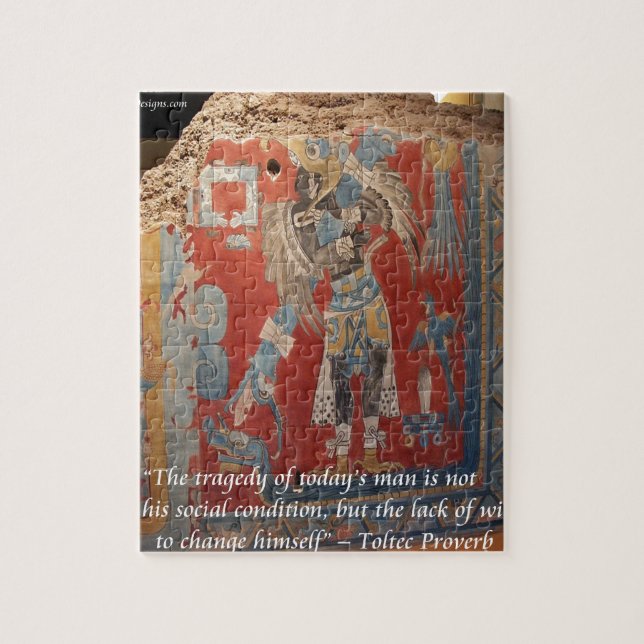 Toltec Empire Graphic & Famous Proverb Jigsaw Puzzle (Vertical)