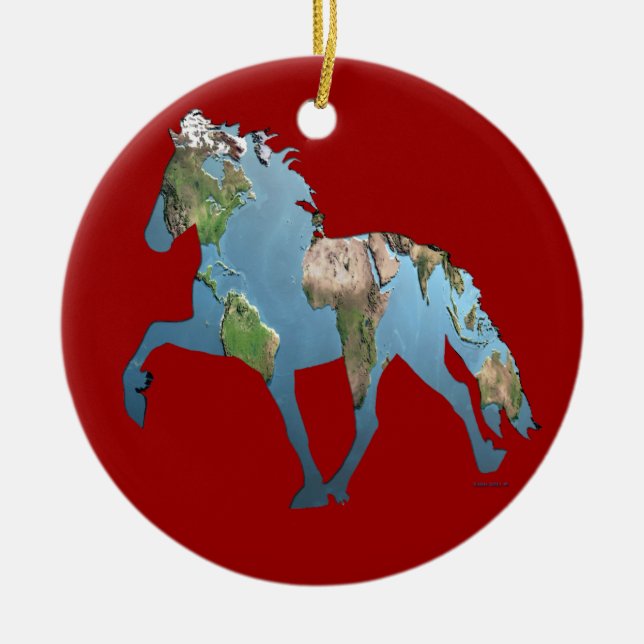 Tolting the World Ceramic Tree Decoration (Front)