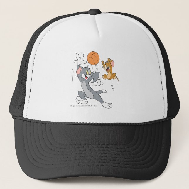 Tom and Jerry Basketball 1 Trucker Hat (Front)