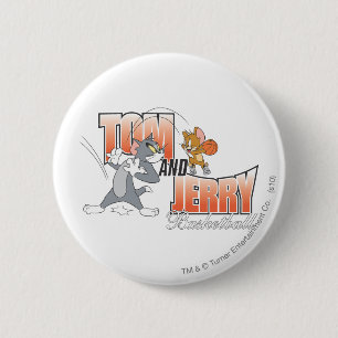Tom and Jerry Basketball 3 6 Cm Round Badge