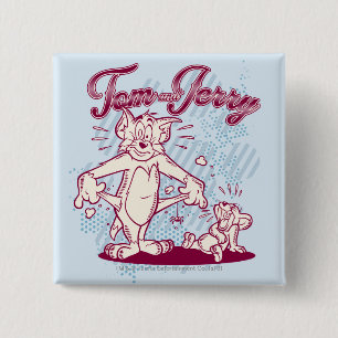 Tom and Jerry Broke 15 Cm Square Badge