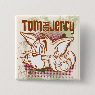 Tom and Jerry Brown and Green 15 Cm Square Badge