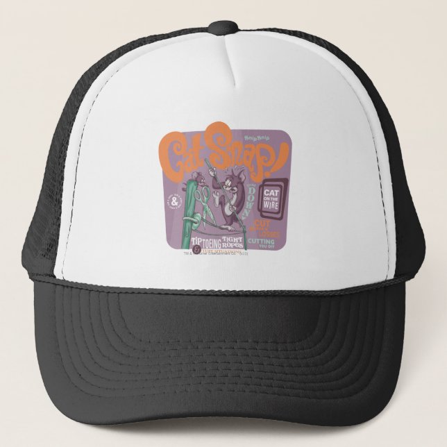 Tom and Jerry Cat Snap Trucker Hat (Front)