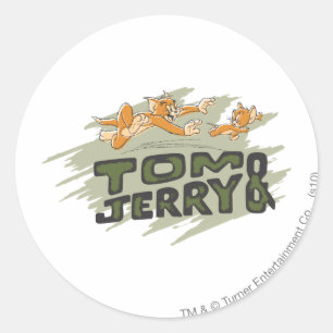 Tom and Jerry Chase Logo Classic Round Sticker