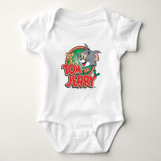 Tom and Jerry Classic Logo Baby Bodysuit (Front)