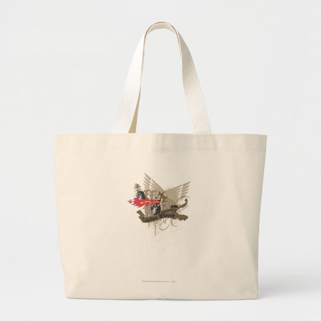 Tom and Jerry Custome Wheels Large Tote Bag (Front)