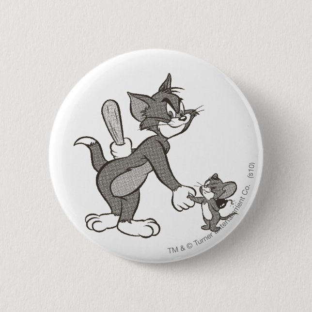 Tom And Jerry Deceitful Handshake 6 Cm Round Badge (Front)