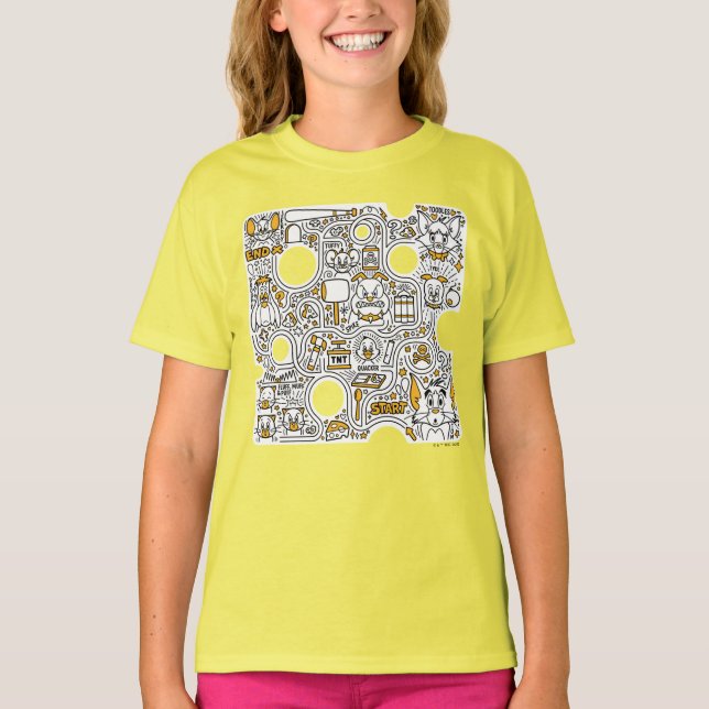 Tom and Jerry Doodle Art T-Shirt (Front)