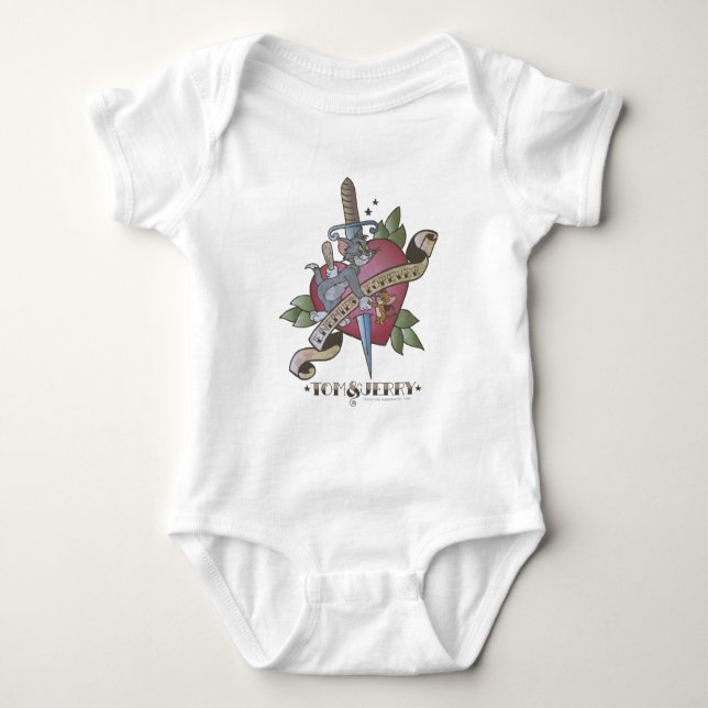 Tom and Jerry Enemies Forever 2 Baby Bodysuit (Front)