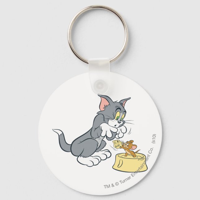 Tom and Jerry Feed The Cat Key Ring (Front)