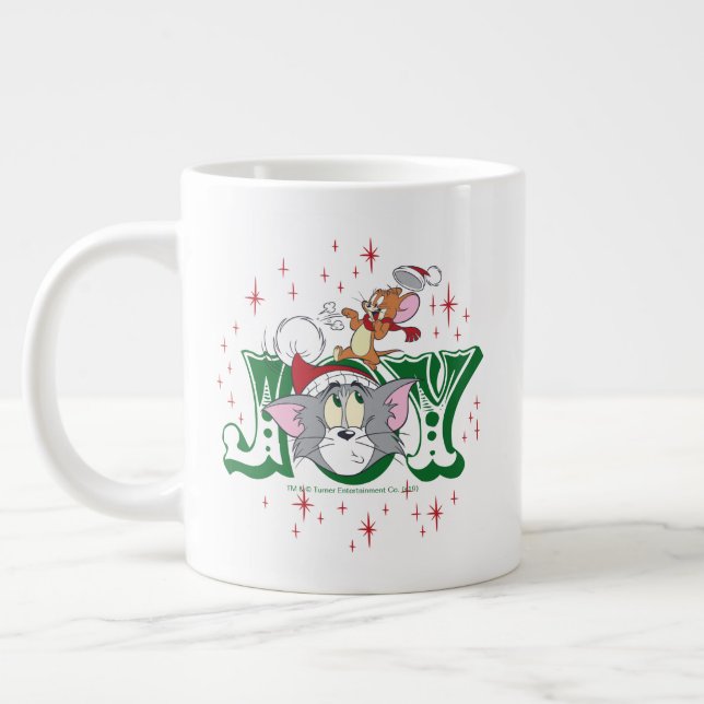 Tom and Jerry Holiday Joy Large Coffee Mug (Left)