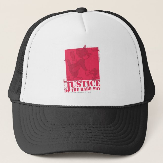 Tom and Jerry Justice The Hard Way Trucker Hat (Front)