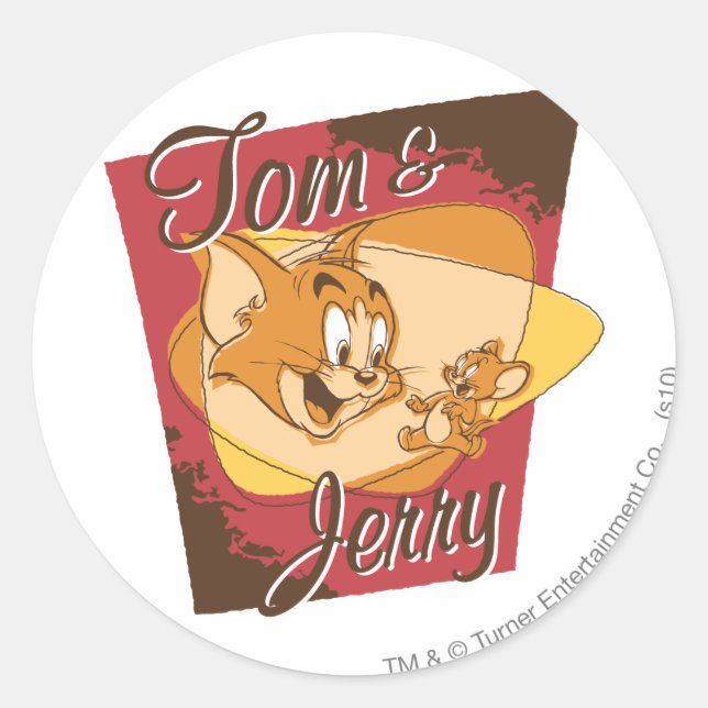 Tom and Jerry Logo 2 Classic Round Sticker (Front)