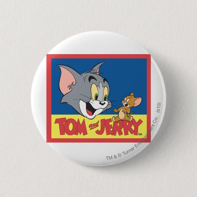 Tom And Jerry Logo Flat 6 Cm Round Badge (Front)