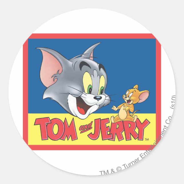 Tom And Jerry Logo Shaded Classic Round Sticker (Front)