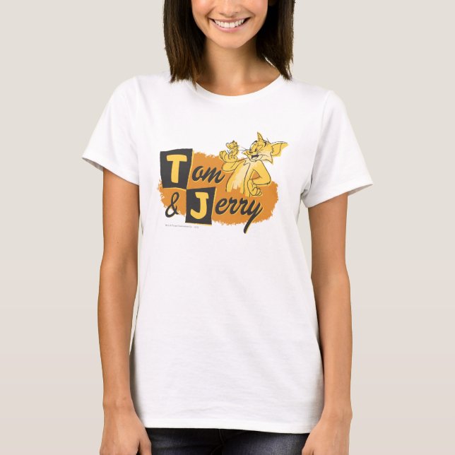 Tom and Jerry Mouse In Paw Logo T-Shirt (Front)