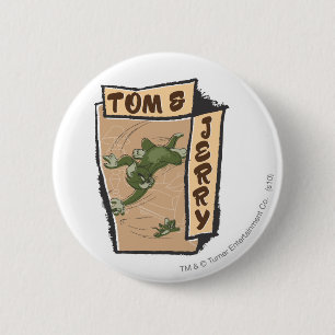 Tom and Jerry On A Tan Couch 6 Cm Round Badge