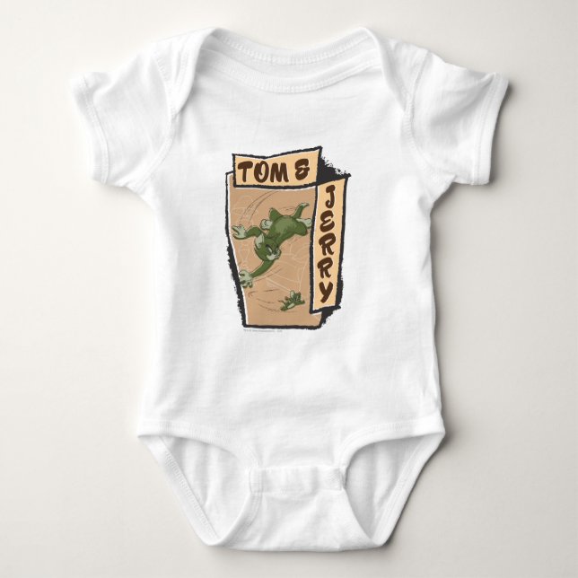 Tom and Jerry On A Tan Couch Baby Bodysuit (Front)