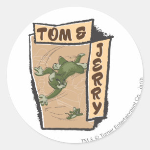 Tom and Jerry On A Tan Couch Classic Round Sticker