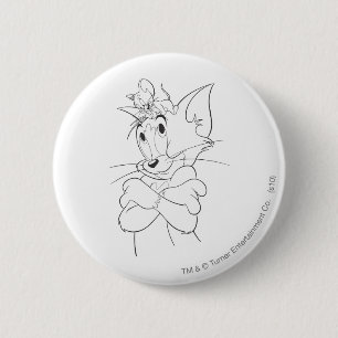 Tom and Jerry On Head 6 Cm Round Badge
