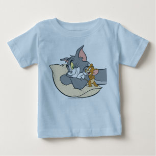 Tom and Jerry On Pillow Baby T-Shirt