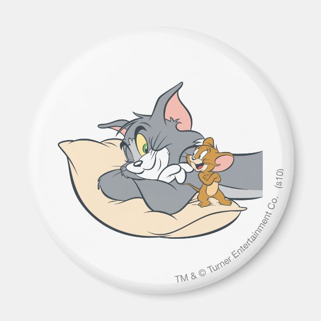 Tom and Jerry On Pillow Magnet (Front)