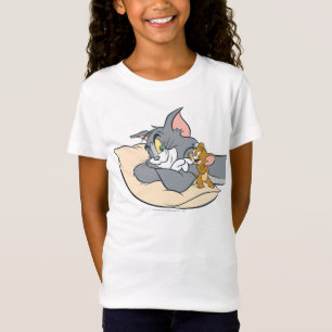 Tom and Jerry On Pillow T-Shirt