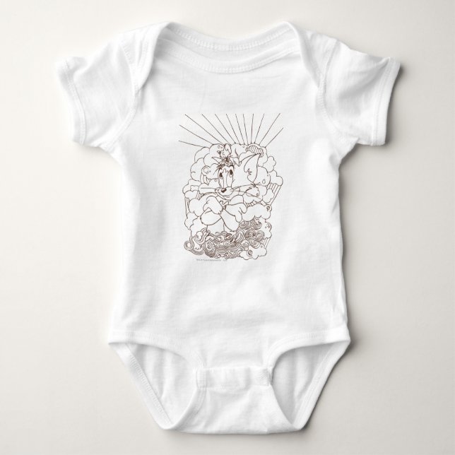 Tom and Jerry Outline Baby Bodysuit (Front)