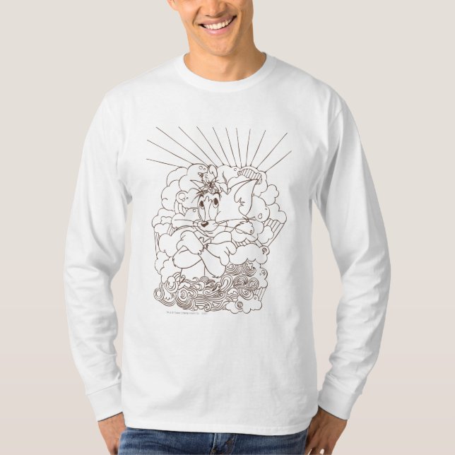 Tom and Jerry Outline T-Shirt (Front)