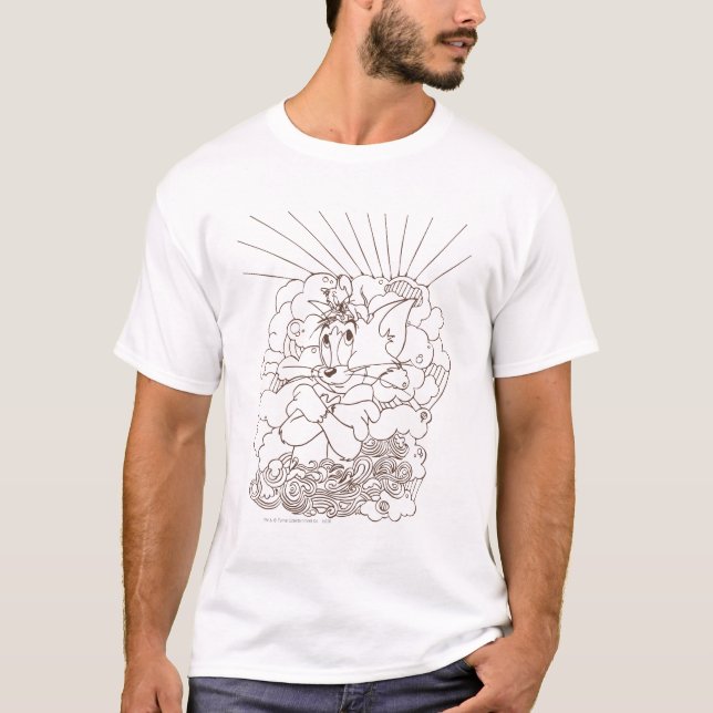 Tom and Jerry Outline T-Shirt (Front)