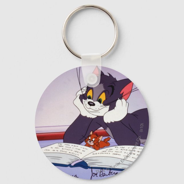 Tom And Jerry Reading Book Autographed Key Ring (Front)