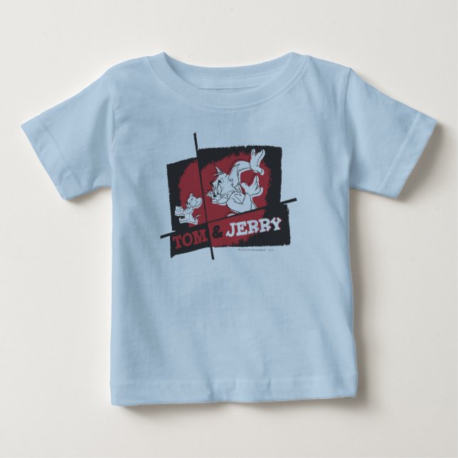 Tom and Jerry Red and Black Baby T-Shirt (Front)