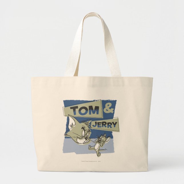 Tom and Jerry Scaredey Mouse Large Tote Bag (Front)