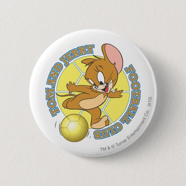 Tom and Jerry Soccer (Football) 4 6 Cm Round Badge (Front)