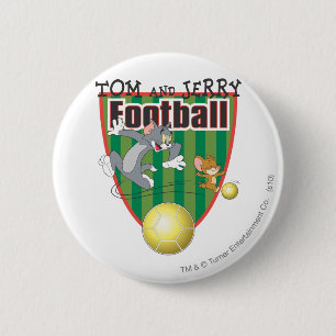 Tom and Jerry Soccer (Football) 6 6 Cm Round Badge