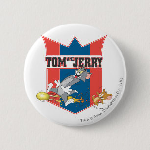 Tom and Jerry Soccer (Football) 7 6 Cm Round Badge