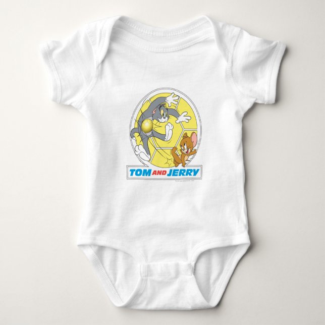 Tom and Jerry Soccer (Football) 8 Baby Bodysuit (Front)