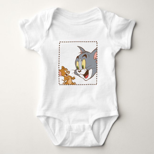 Tom and Jerry Stamp Baby Bodysuit (Front)