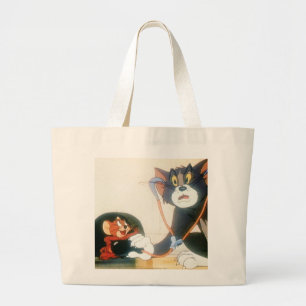 Tom And Jerry Stethescope Large Tote Bag