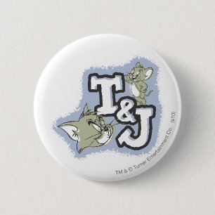Tom and Jerry T&J Logo 6 Cm Round Badge